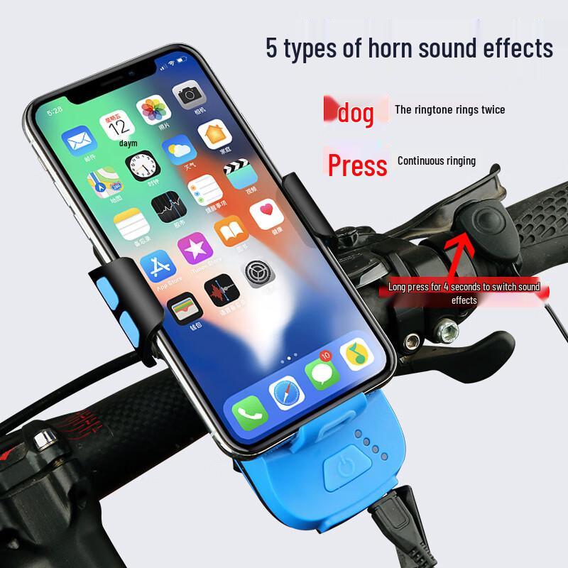 Lishi Multifunctional Bicycle Light with Horn & Phone Holder