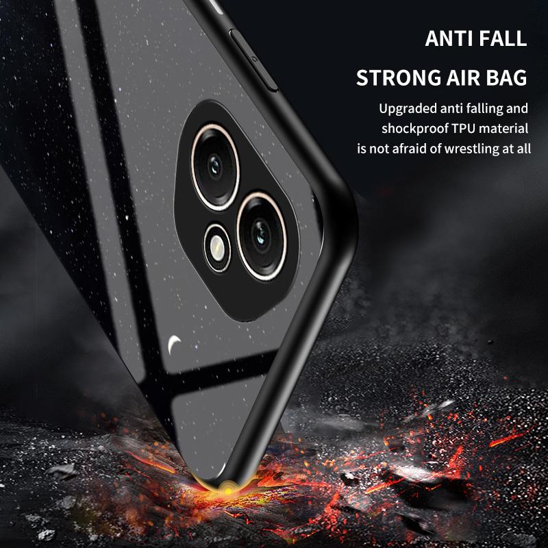 For Honor 400 5G (Global) Case Starry Sky Pattern Tempered Glass Phone Cover