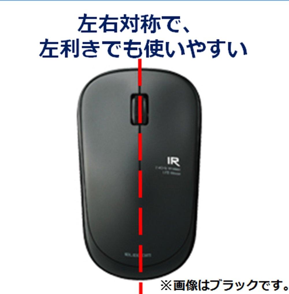 ELECOM Mouse Wireless M Size 3 Buttons IR Sensor Power Saving Black (Receiver Included) M-IR07DRBK