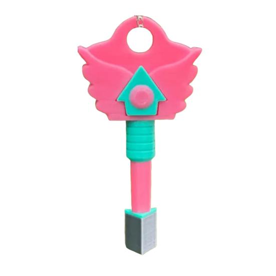 Hide And Seek Key Pendant Necklace Korean Folk Game Necklace Square Round Triangle Key Pendant Keychain for Fans