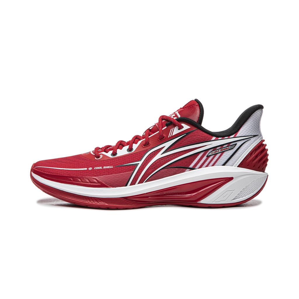 Li Ning Light Speed 4 Cushioning Slip Resistant Abrasion Resistant Rebound Low top Basketball Shoes Men's Red White ABPW011-2