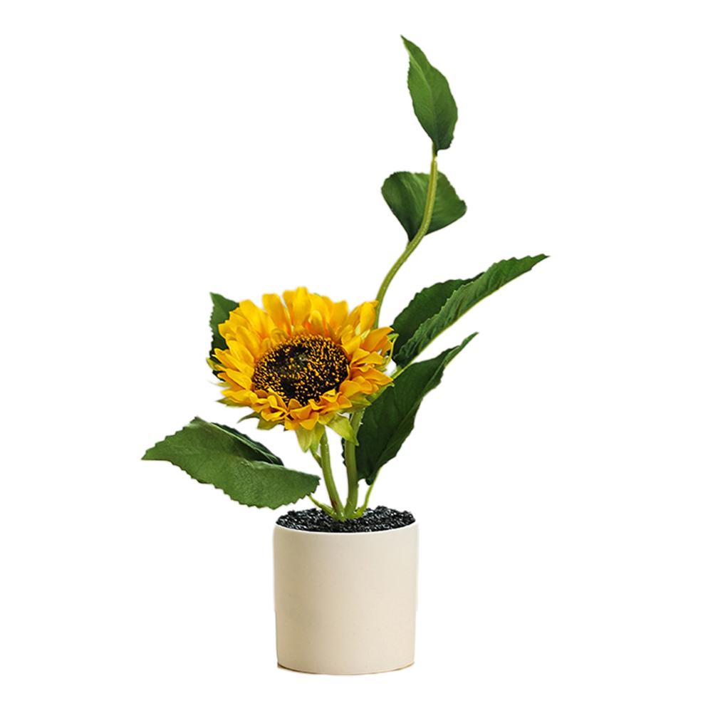 Artificial Flower Potted Plant Sunflower Always Looks Fresh Overall Height Suitable For Decorating Living Rooms