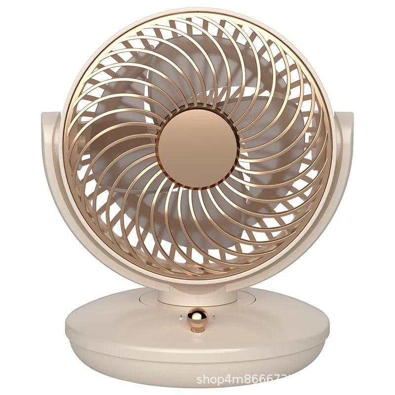 Desktop Rechargeable Fan Small Portable Air Conditioning Appliances Auto Rotation Ventilador 3-speed Wind Silent for Home Office