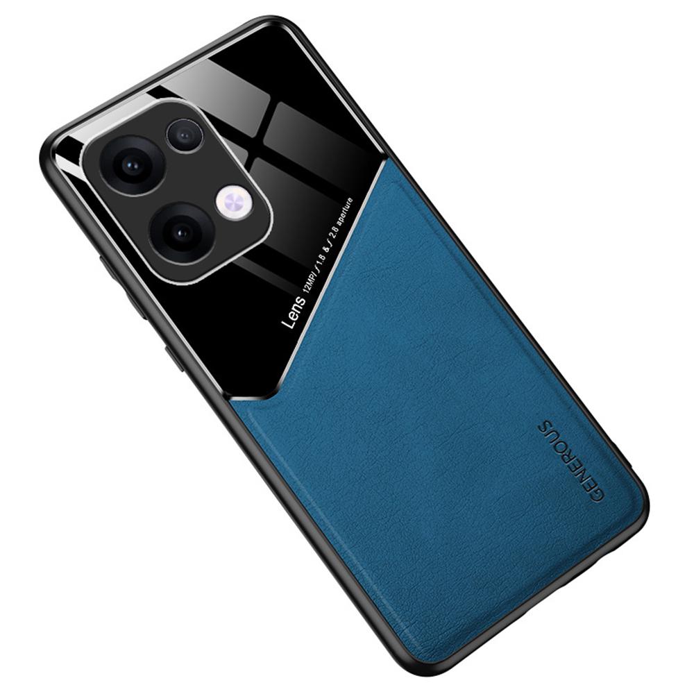 For Oppo Reno13 5G (Global) Case Leather Coated PC+TPU Phone Back Cover
