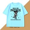 Hold On Partner Im Overstimulated TShirt Raccoon Meme Unhinged Weirdcore T Shirt Gen Z Funny Graphic T Shirts Cotton Clothing