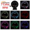 12V Tachometer Gauge 3.75'' Car Universal Black Tachometer Gauge 7color Inter Shift Light 0-8000 RPM Fit 4 6 8 Cylinder