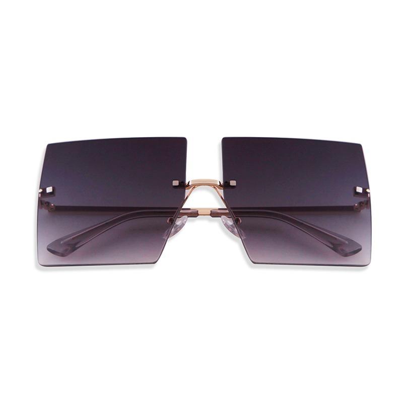 Fashion Oversized Square Rimless Sunglasses Women Men Designer Ocean Blue Pink Lens Frameless Sun Glasses Gradient Shades S30D