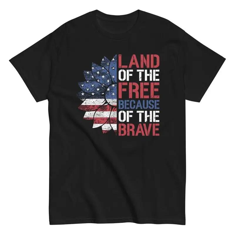 Land Of The Free Because Brave Cotton T Shirt Memorial Day