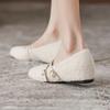 Flats Women Shoes Suede Fur Casual Sneakers Trend New Loafers 2025 Short Plush Winter Walking Buckle Woman Zapatos Mujer
