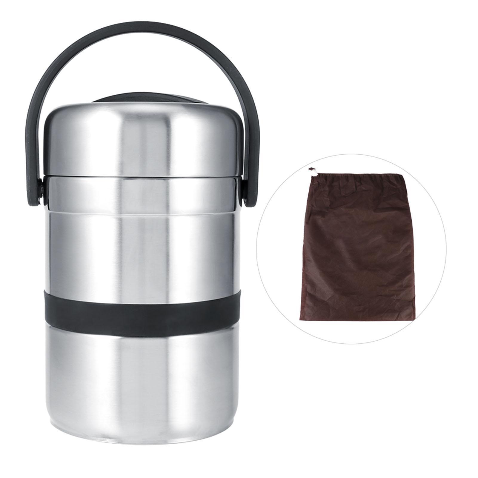 

Портативный многослойный термоизолированный ланч-бокс из нержавеющей стали, контейнер для еды, посуда, 1,8 л L