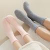 Solid-color Coral Fleece Socks - Children's Warm Sleep Socks with Added Padding and Thickened Mid-calf Floor Socks