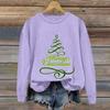 Ladies' Christmas Printed Casual Long Sleeved Round Neck Sports Hoodie Top