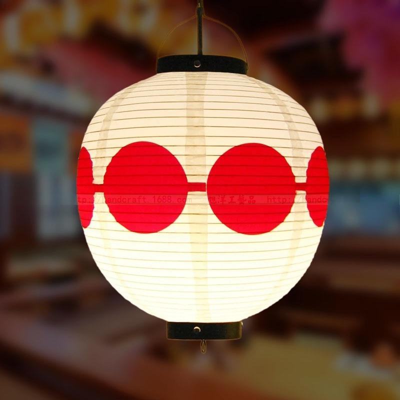 Red/Beige 30cm PVC Waterproof Japanese Lantern Korean Ramen Sashimi Izakaya Cuisine Shop Restaurant Decor Traditional Lantern