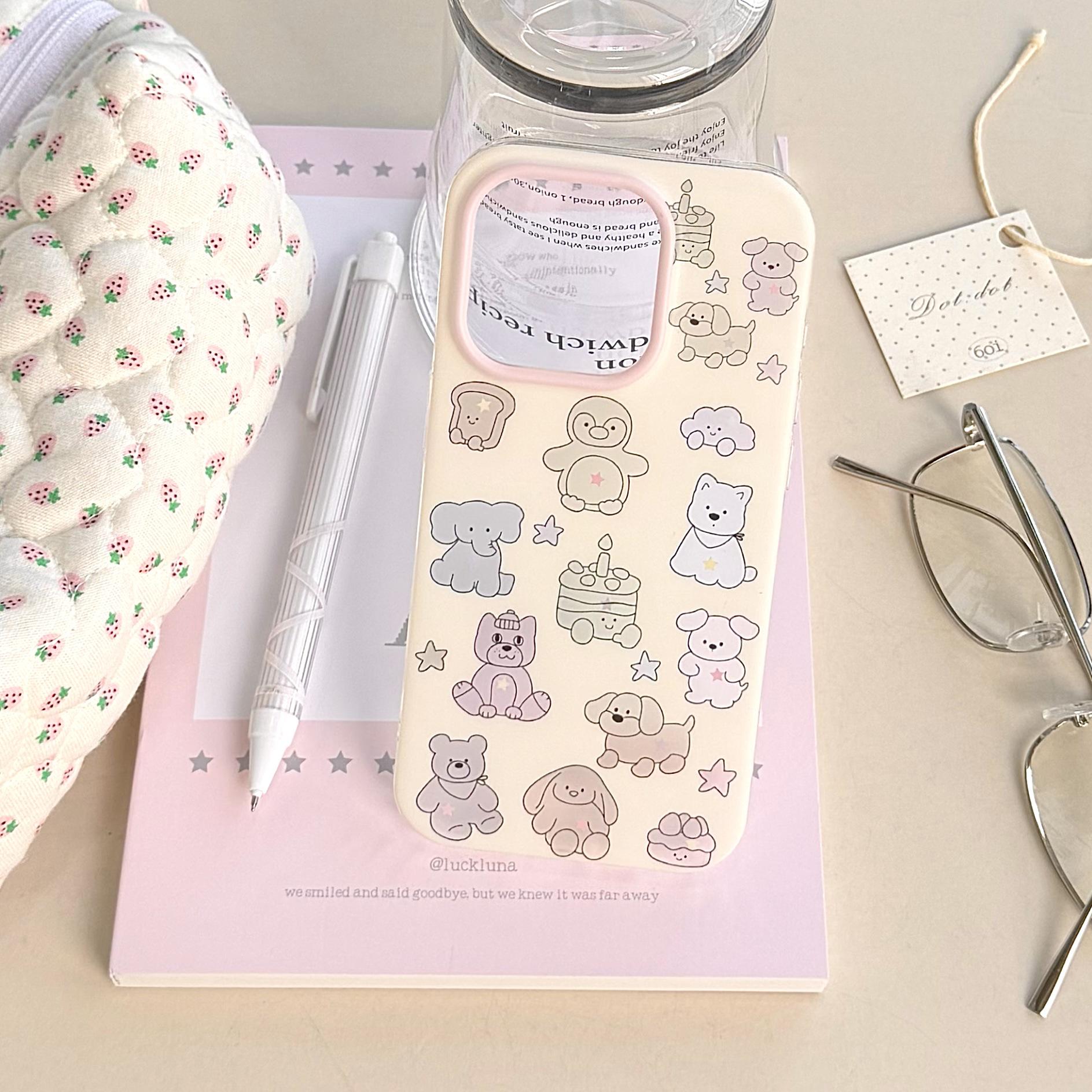

Colorful Animal Hollow Phone Case for iPhone 16/17 Pro Max Double Layer 15/14P Apple 15 Pro