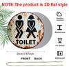 2D Flat Round Vintage Toilet Aluminum Sign, Male & Female Icons Bathroom Wall Decor for Home Office Public Restrooms