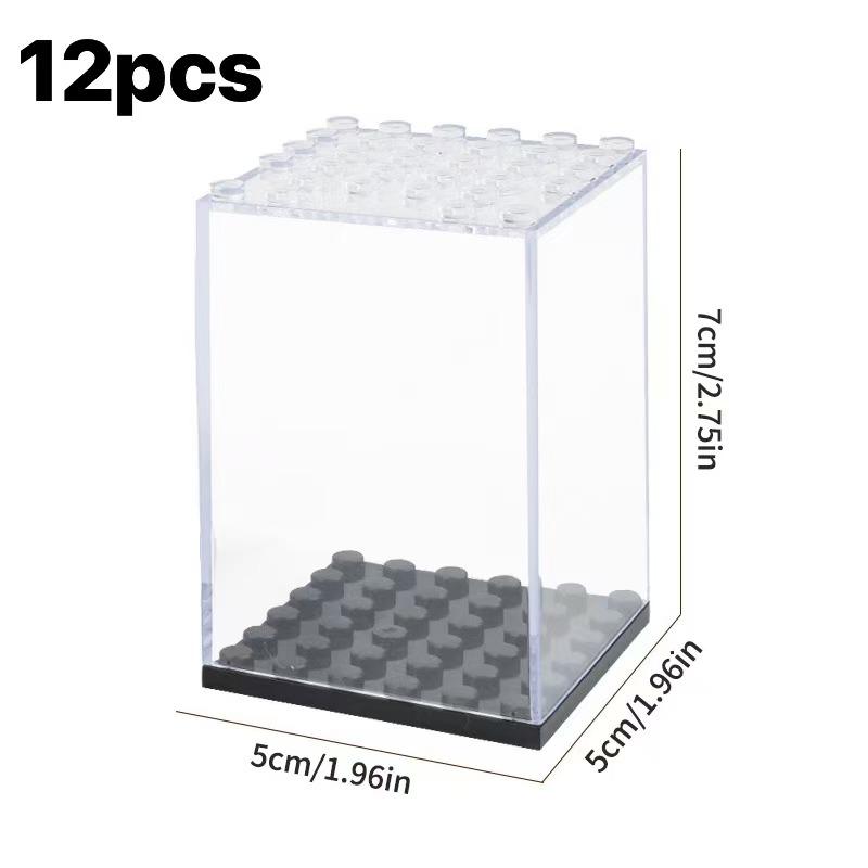 

Витрина для минифигурок – Пыленепроницаемая витрина для строительных блоков, совместимых с Lego, Прозрачная прямоугольная основа для виниловых игрушек, для Labubu