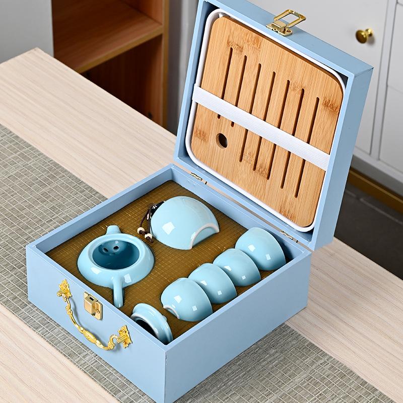 Dingyao Tea Set, a Complete Set Including Tea Tray with Gift Box, Ceramic Kung Fu Gifts, High-end Random Gifts