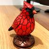 Cardinals Table Lamp Resin Red Bird Night Light for Bedside Living Room Christmas Decor