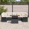 Garden Sofa Set with Storage 8 pcs Black Poly Rattan