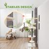 Cat Tree, Ceiling-High, Adjustable 225-255 cm, Platforms & Hammocks, Anti-Tip Safety, White