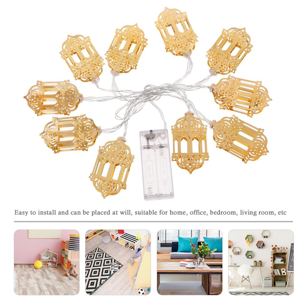 Ramadan Hanging Light Eid String Lights Decor Decoration Wrought Iron Party Lamp Home