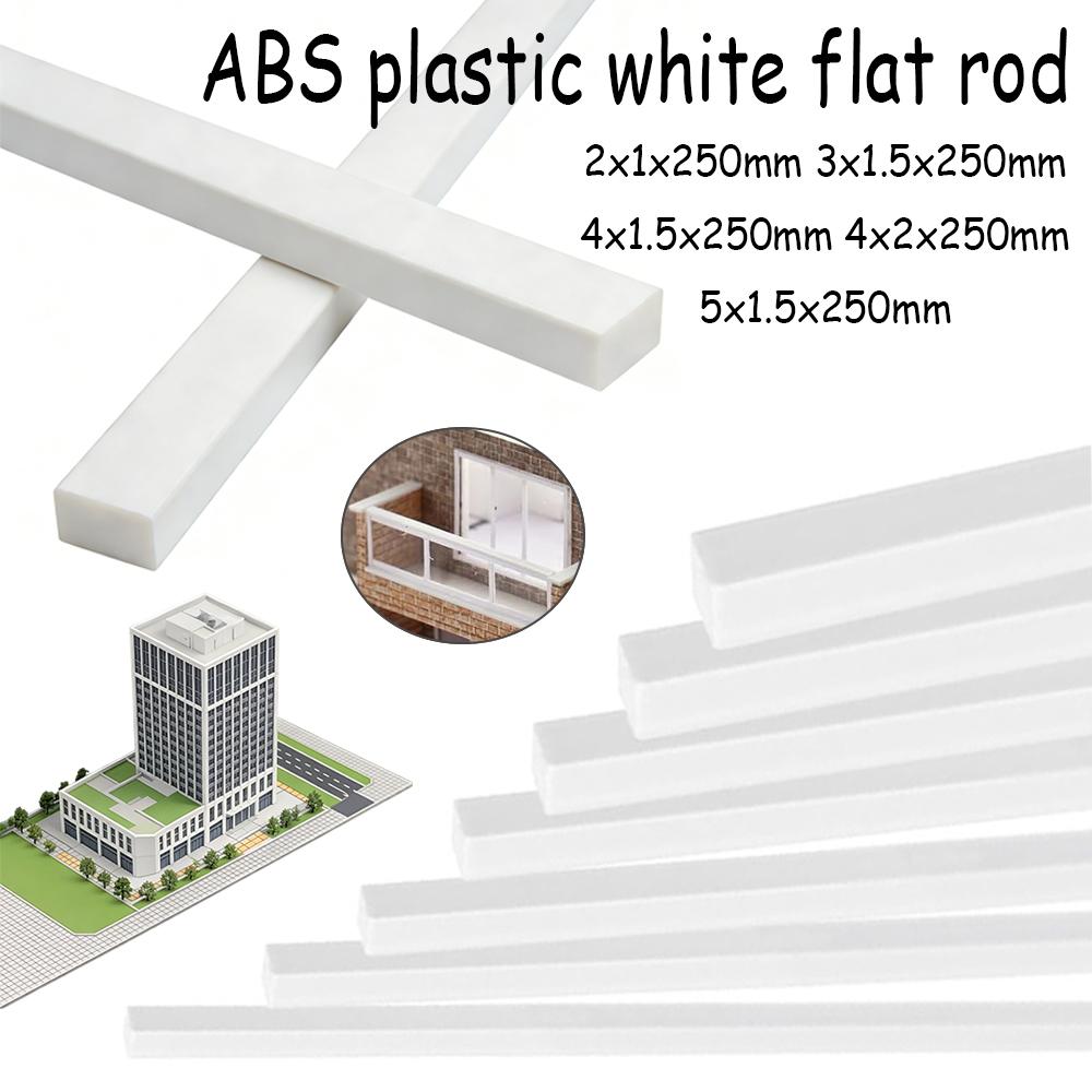5-100pcs Architectural Model Making Rods , White ABS Square Plastic Sticks for Precision DIY Projects & Prototyping