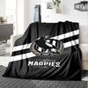 1pc Collingwood Magpies Throw Blanket - Soft Flannel, Cozy All-Season Polyester Perfect for Home, Office, Bedroom 1101