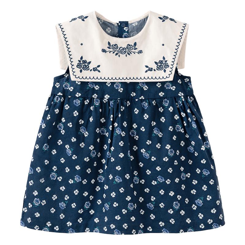 Babylove Girls  French Floral Sleeveless Cotton Dress 100