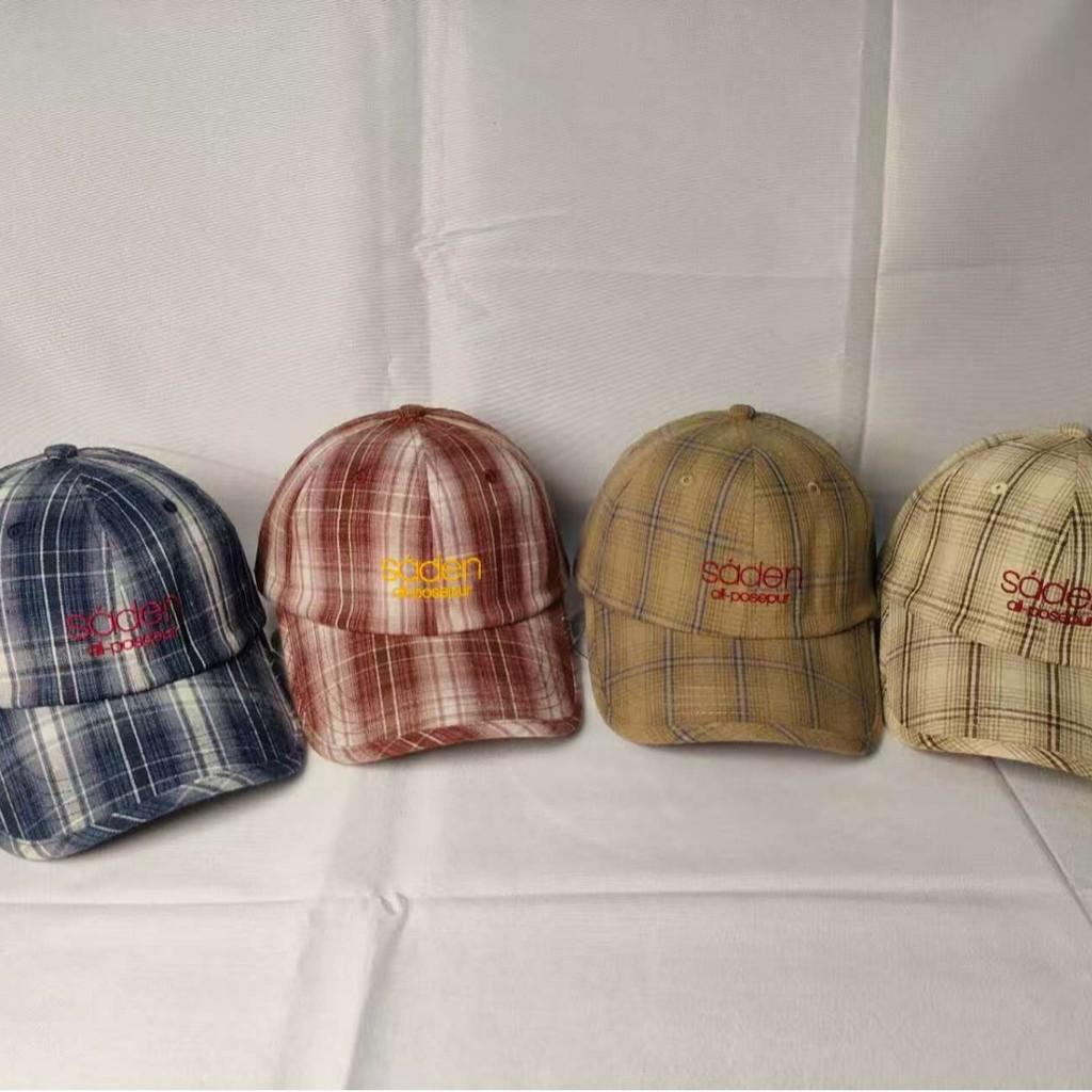 Plaid Soden Baseball Cap With Breathable Linen And Wide Brim For Summer Sun Protection