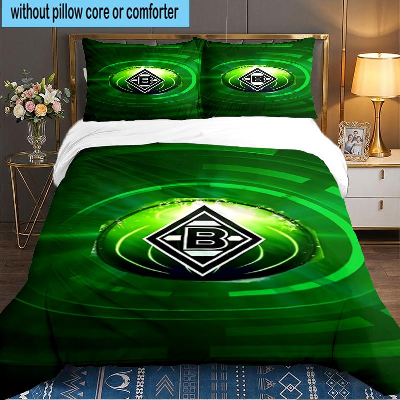 3PCS Monchengladbach Emblem Bedding set,Ideal For1pc Duvet Cover And 2pcs Pillowcases Perfect for Christmas gift,Ideal for Bedroom, Dormitory