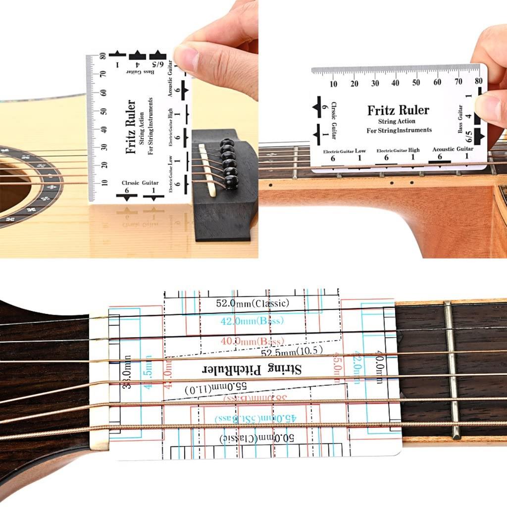 Guitar String Height Measurement Tool Multifunctional Guitar Specification Ruler Card Luthier Tool String Instrument Accessories