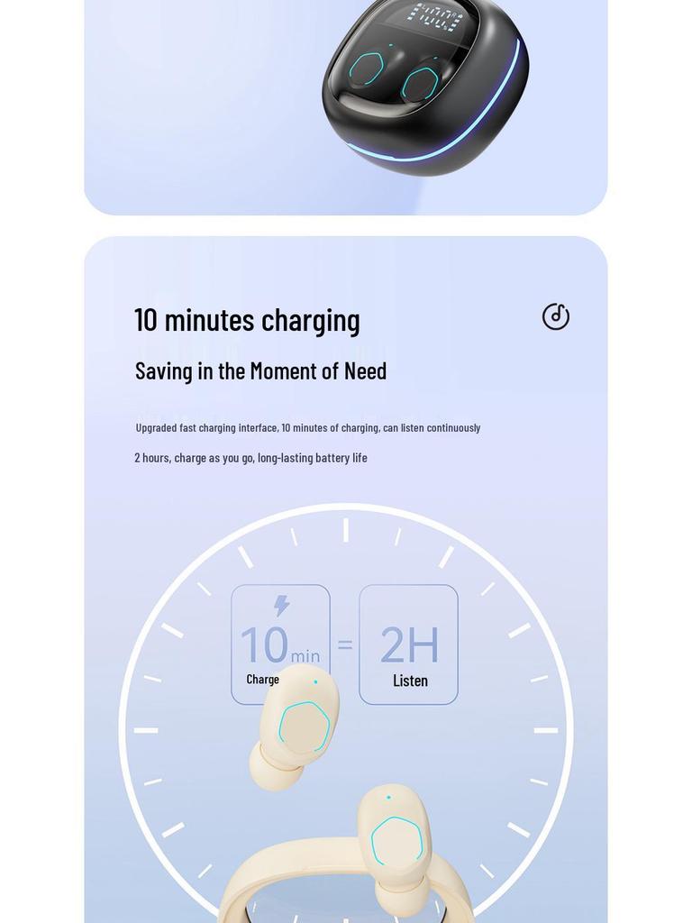 M41 Wireless Bluetooth Earbuds: Noise-Cancelling, Long Battery, 5.3 Smart Display, Transparent Design