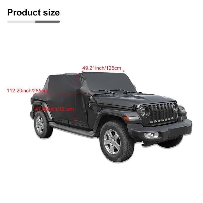 Vanntett allværs frontrute solskjerm i skinn bildeksel Passer til Jeep Wrangler JL 4-dørsversjon 2018-2023 Eksteriørtilbehør