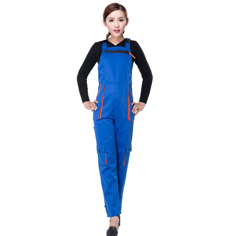 Korean-Style Gray Multi-Pocket Workwear Jumpsuit for Auto Repair and Labor Protection