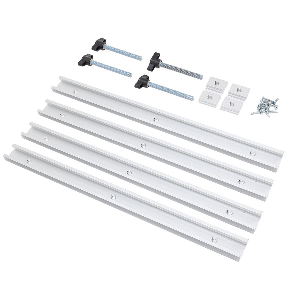 T Track and Slider Kit Aluminum Alloy Woodworking Sliding Slot Guide Rail T Slot Miter Track Jig