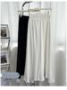 Pleated A-Line Cotton Linen High Waist Wide Leg Culottes Skirt Pants