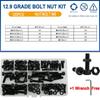 Din912 Allen Bolt Hex Socket Round Cap Head Screw Nut Kit M2 M3 M4 M5 M6 12.9 Grade Black Hex Hexagon Bolt Nut Assortment Set