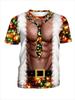 Fashion 3D Merry Christmas Printed Mens T Shirt Happy Santa Claus Xmas Christmas Trees Graphic Short Sleeves Top