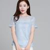 Summer Women Lace T-Shirt Lady Short-Sleeve Round-Neck T-Shirt Female Sexy Slim Fit  Tee Girl Chiffon Shirt Pullover