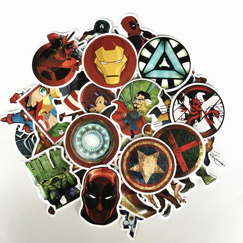 50 Pcs Avengers Super Hero Stickers Set Ideal For Car Laptop And Skateboard Decor