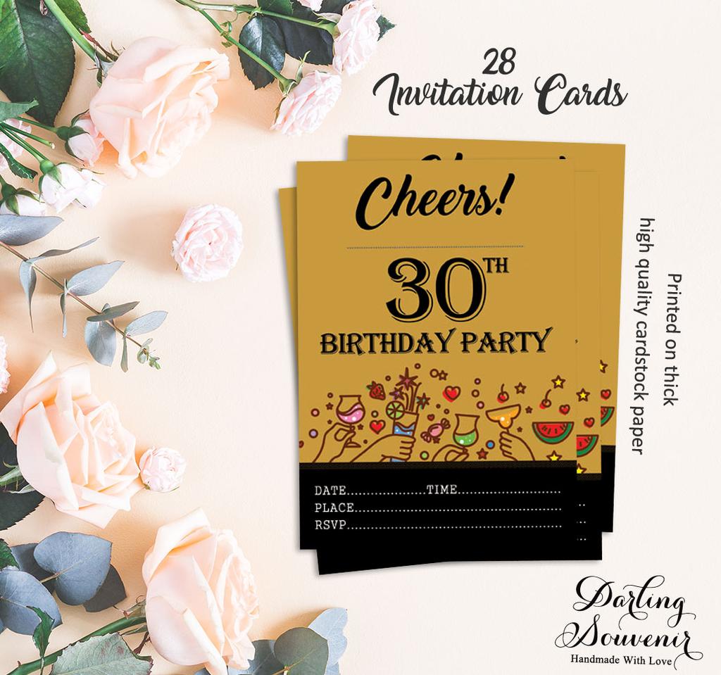 Darling Souvenir Brown Birthday Invitation Card Printable Elegant Fill or Write In Blank Party Invites 28 Pcs 5 X 7