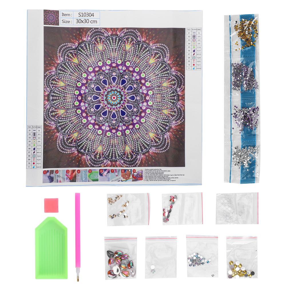 5D Diamond Painting Kit Picture Mandala Flower Living Room DIY Decorative Drawing 30x30cm
