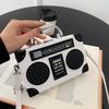 Womens Mini Square Crossbody Bag With Radio Design Trendy Shoulder Phone Daily Use