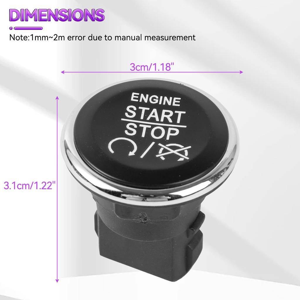 Car Push To Engine Start Stop Button Switch for Dodge Challenger Durango Grand Caravan Jeep Grand Cherokee 1FU931X9AC 33370101
