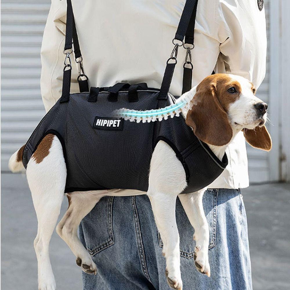 Adjustable Strap Dog Lift Harness Breathable Horizontal Hugging Backpack  Medium and Large Size