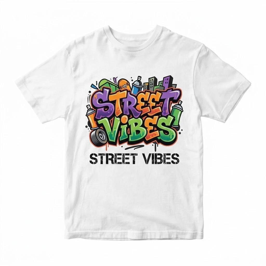 Street Vibes Graffiti T-Shirt - Urban Streetwear Graphic Tee for Men & Women XXL