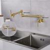 Foldable Kitchen Faucet Brushed Gold Pot Filler Tap Wall Mounted Single Cold Gray Tap Rotation Foldable Spout Sink Faucets