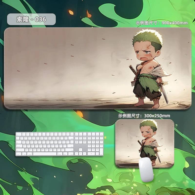 High Quality Roronoa Zoro ONE PIECE Leather Mouse Pad Oversized Small Cartoon Office Game E-sports Computer Keyboard Pad Table Mat Animation Periphery