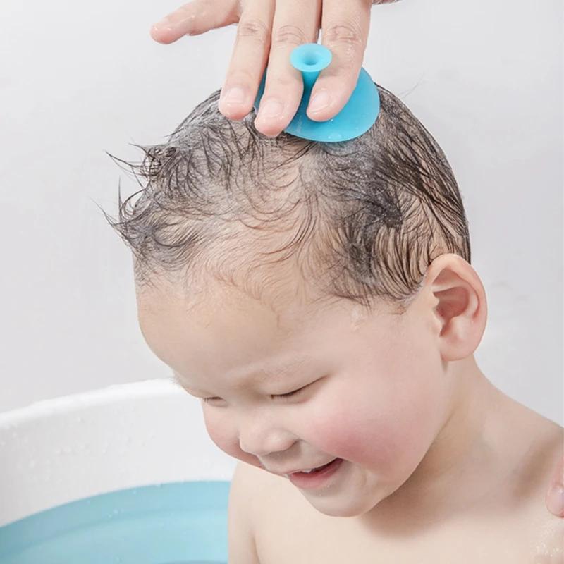 Soft Silicone Baby Bath Brush Scalp Massage Hair Washing Brush for Newborn Kids Shower Shampoo Cleaning