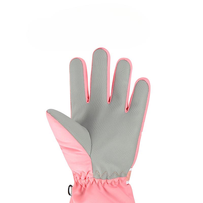 Winter Five Finger Girls' Ski Gloves  Primary School Students' Cycling Cartoon Warm Touch Screen Anti Drop Snow Cotton Gloves